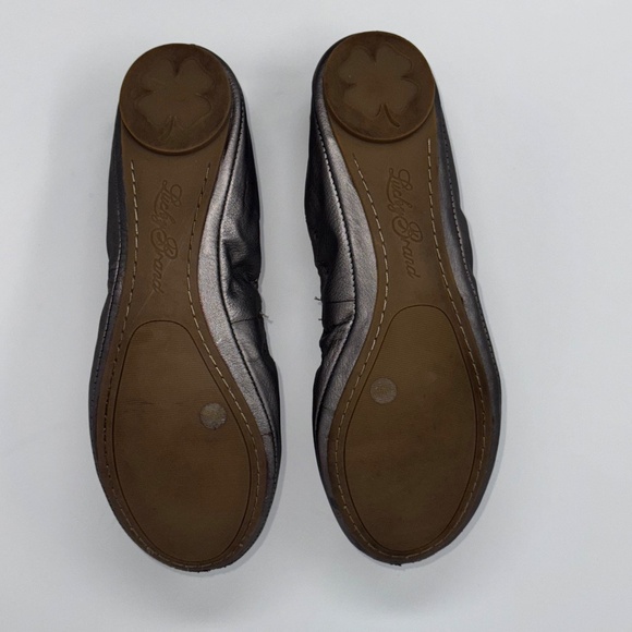 Lucky Brand Emmie Ballet Flats | Metallic Gray Pewter Leather | Women’s Size 9.5 - Picture 7 of 7